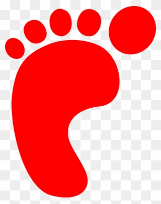 Cartoon Foot Footprint Footstep Red - Foot Print Clipart