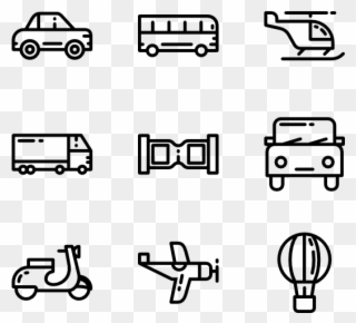 Transportation Vehicles - Car Icon Line Art Clipart