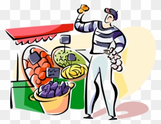 French Outdoor Vendor Vector Image Illustration Of - Open Air Market Clipart - Png Download