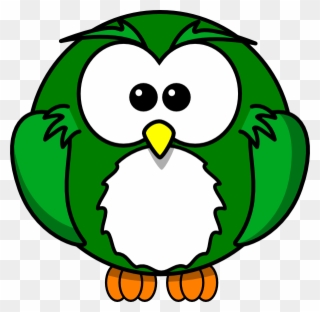 Green Owl Clip Art - Cartoon Owl Shower Curtain - Png Download