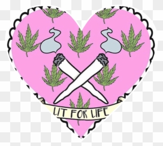 Heart Lit Ganja Smoke Freetoedit - Cannabis Clipart