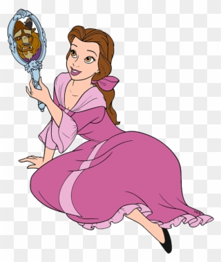 Mirror Clipart Beauty And The Beast - Beauty And The Beast Belle And Mirror - Png Download