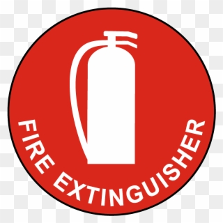 Fire Extinguisher Floor Sign - Circle Clipart