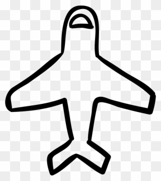 Airplane Outline Pointing Up Comments - Airplane Hand Drawn Png Icon Clipart