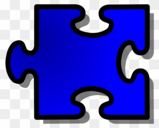 Blue Jigsaw Piece - Piece Of Jigsaw Puzzle Clipart