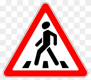 Open - Предупреждающий Знак Пешеходный Переход Clipart