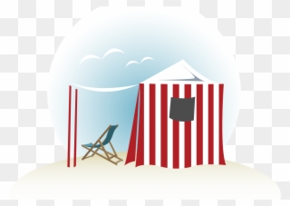 Cozy Seaside Seating On The Beach - Seaside Chairs & Umbrellas Clipart