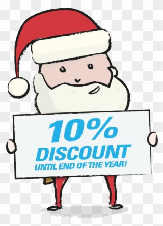 Father Lofty Holiding Sign Saying 10% Discount - Discounts And Allowances Clipart