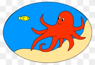 Big Image - Cartoon Octopus In Sea Clipart
