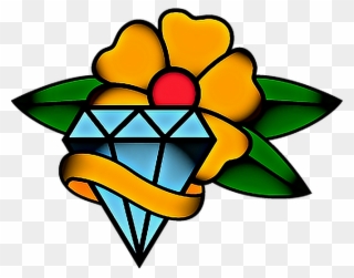 Tattoo Diamond Gem Jewel Flower Sticker - Portable Network Graphics Clipart