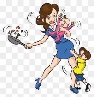 Mom And Family - Busy Mom Clipart Png Transparent Png