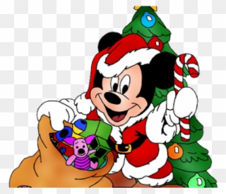 Merry Christmas Clipart Mickey Mouse - Mickey Mouse Christmas Tree Cartoon - Png Download