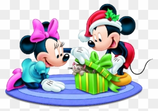 Christmas Mickey Clipart Mickey Mouse Minnie Mouse - Mickey And Minnie Christmas Png Transparent Png