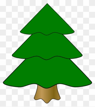 Pine Tree Cartoon 26, Buy Clip Art - Green Christmas Tree Drawing - Png Download