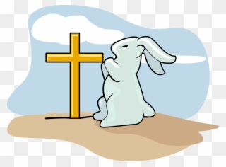 Cross With Bunny Rabbit - Jesus Is The Reason Magnet Clipart