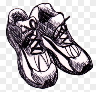 Runners Shoe Drawing - Running Shoes Sketch Clipart