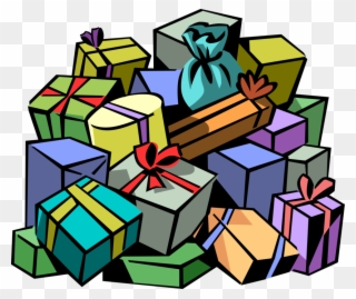 Gift Clipart Stack Present - Pile Of Presents Clipart - Png Download