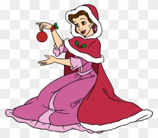 Disney Christmas Clip Art - Disney Belle Christmas Clipart - Png Download