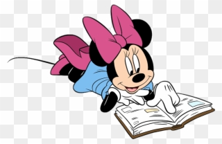 Disney Back To School Clip Art 2 Disney Clip Art Galore - Minnie Mouse Reading A Book - Png Download