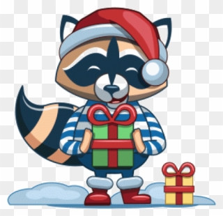 Racoon Clipart Christmas - Christmas Raccoon Clipart - Png Download
