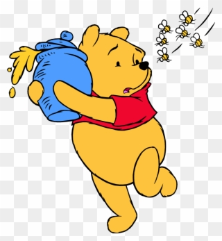 Pooh Bear Clip Art With Winnie Pooh - Winnie The Pooh Running With Honey - Png Download
