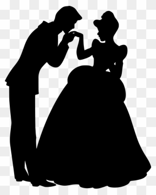 Disney Couple Silhouette Clipart Clipart Worldartsme - Cinderella And Prince Charming Silhouette - Png Download