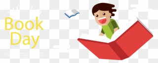 Flying Clipart Vacation Day - Flying On A Book Png Transparent Png