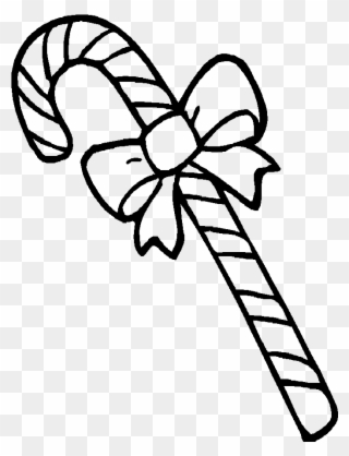 Candy Cane Coloring Pages With Bow - Colouring In Candy Cane Clipart