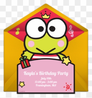 Keroppi Online Invitation - Birthday Invitation With Keroppi Clipart