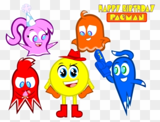 Clip Art Happy Belated Birthday Clip Art - Happy Birthday Pac Man - Png Download