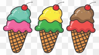 Three Ice Cream Cones - Ice Cream Cones Clipart - Png Download