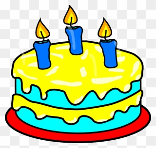 Birthday Cake 3 Candles Clipart