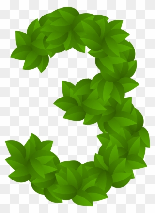 Green Leaves Numbers With Leaves Png Clipart