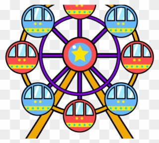 Amusement Park Clipart Clip Art - Cartoon Ferris Wheel Clipart - Png Download