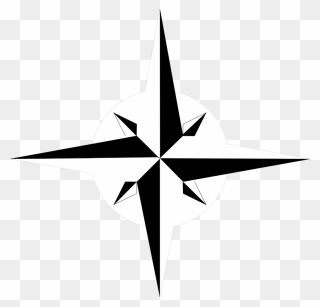 Compass Clipart North Point - Polaris Star Black And White Clipart - Png Download