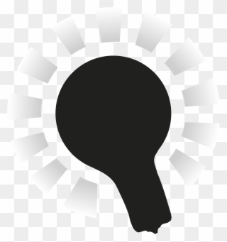Lightbulb Black With Halo - Bóng Đèn Vector Png Clipart