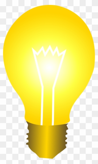 Bright Yellow Idea Light Bulb Free Clip Art - Light Bulb Clip Art - Png Download