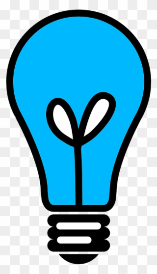 Light Bulb Clipart Blue - White Light Bulb Transparent - Png Download