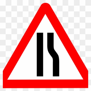 Traffic Sign Clipart Traffic Sign Warning Sign Road - Road Narrows On Right - Png Download