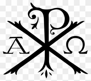 Chi Rho Alpha And Omega Christian Cross Symbol - Chi Rho Symbol Clipart