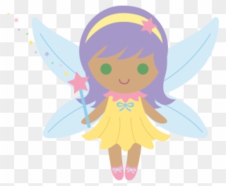 Little Fairy With Purple Hair - Cartoon Fairies Clipart
