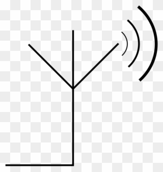 Line Art Point Angle Black M - Antenna Symbol Png Clipart