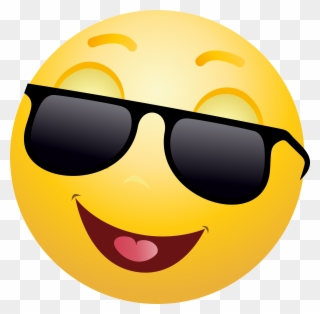 Emoticon Emoji With Sunglasses Clipart Info Clip Art - Transparent Background Sunglass Emoji - Png Download