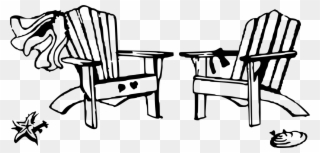 Deckchair Beach Chair - Beach Chair Black And White Clipart