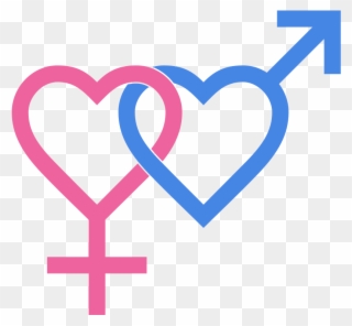 Heterosexual Symbol Two Hearts - Heterosexual Symbol Clipart