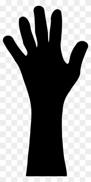Raise Hand Clipart - Raised Hand Silhouette - Png Download