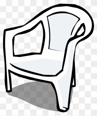 Furniture Clipart Almira - Plastic Chair Clipart Black And White - Png Download