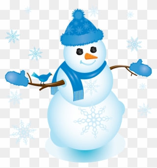 Cold You Cannot Always Avoid People And - Snowman With Blue Scarf Clipart
