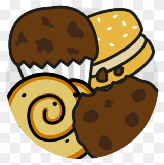 Buns, Cakes, Pastries And Biscuits - Sugary Snacks Cartoon Clipart