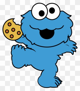 Eating Cookies Cliparts - Cute Cookie Monster Cartoon - Png Download